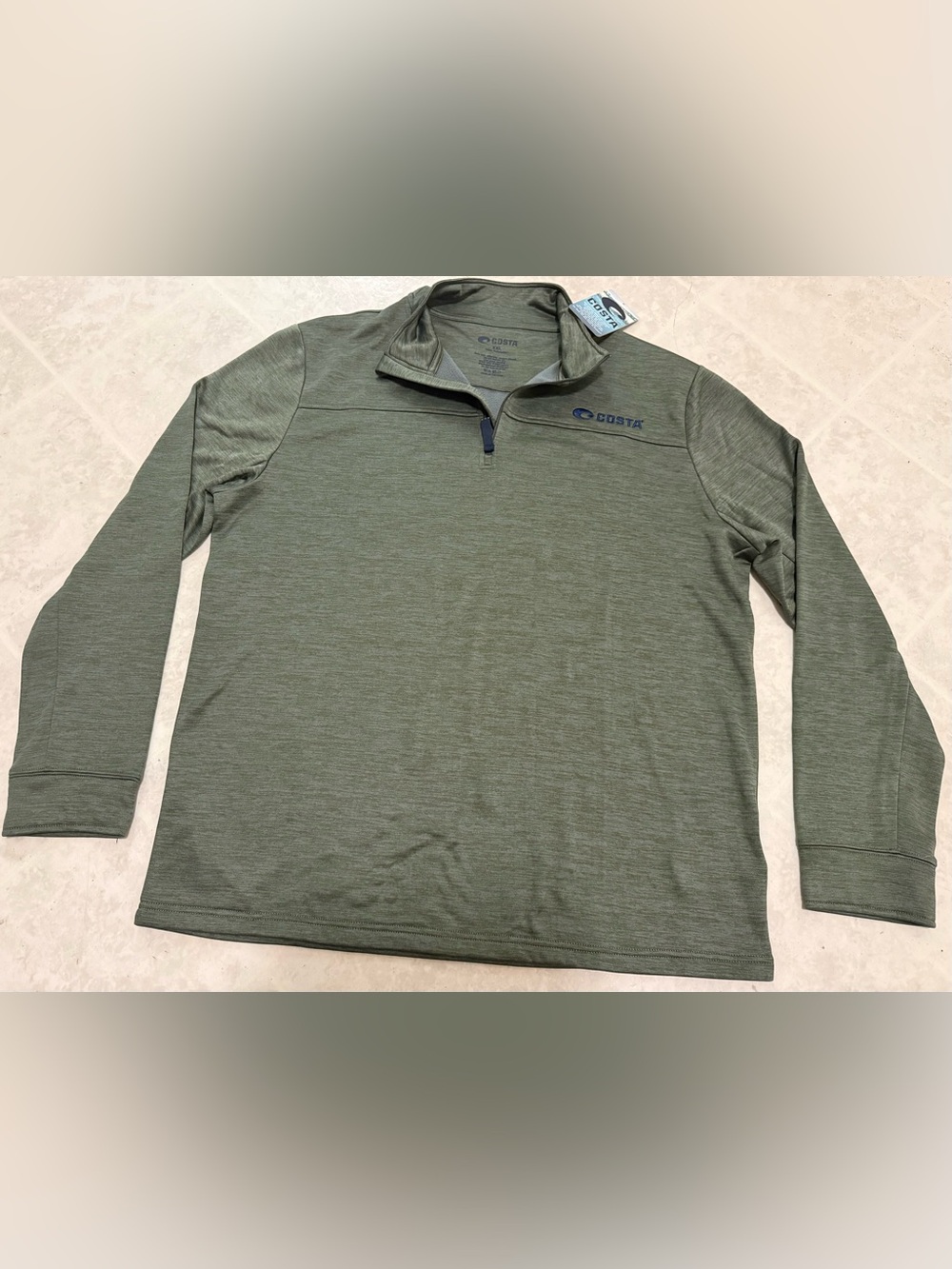 Costa Men's Olive Green Quarter-Zip Pullover NWT XXL